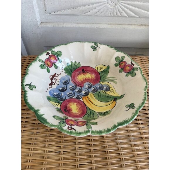 Unbranded Other - Vintage 60's Italian Art Pottery Hand Painted Fruit/Pasta Bowl 11"
